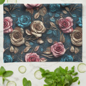  Roze Gouden Rozen Theedoek (Gevouwen)