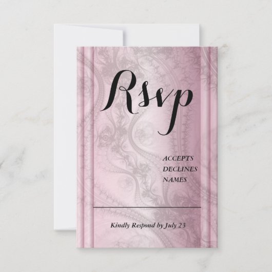 Roze Gouden RSVP kaart (Voorkant)