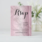 Roze Gouden RSVP kaart (Staand voorkant)
