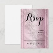 Roze Gouden RSVP kaart (Voorkant / Achterkant)