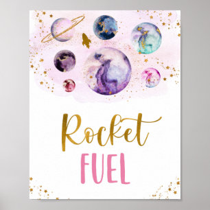 Roze gouden ruimte voor raketbrandstof - zaterdag poster