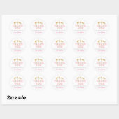 Roze Gouden Safari Dank u Wilde Verjaardagsfeest Ronde Sticker (Vel)