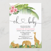 Roze gouden safari oerwoud meisje baby shower