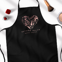 Roze Gouden Salon Hart Stylist Gepersonaliseerde N Schort