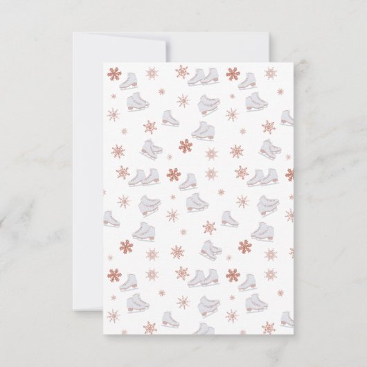 Roze Gouden Schaatsen Blush Roze Schaatsen Kindere Bedankkaart (Achterkant)