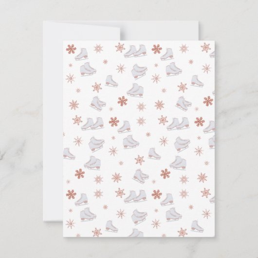 Roze Gouden Schaatsen Blush Roze Schaatsen Kindere Notitiekaartje (Achterkant)