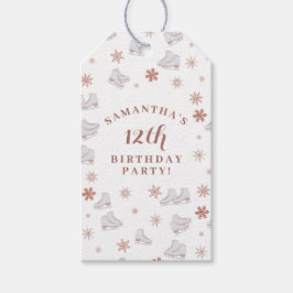 Roze Gouden Schaatsen Roze Roze Schaatsen Verjaard Cadeaulabel