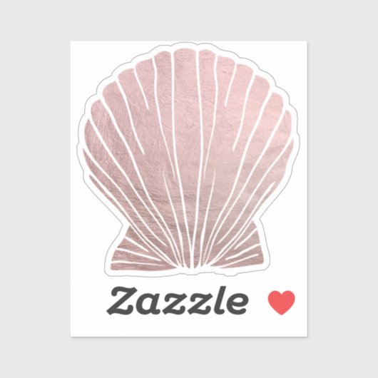 Roze Gouden Schelpstickers Sticker (Vel)