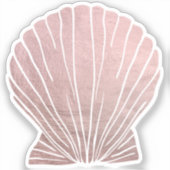 Roze Gouden Schelpstickers Sticker (Voorkant)