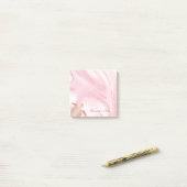 Roze Gouden Schildpad Blush Marmer Monogram Jouw N Post-it® Notes (Op bureau)