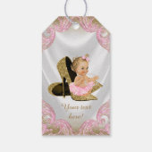 Roze Gouden Schoen Baby shower Cadeaulabel (Achterkant)