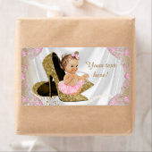 Roze Gouden Schoen Baby shower Waterflesetiketten Etiket (Insitu)