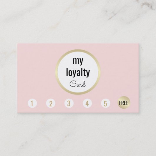 Roze Gouden Schoonheidssalon Klantenloyaliteit 6 P Klantenkaartje (Voorkant)