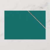 Roze gouden schriftstreep groene huwelijksrichting informatiekaartje (Achterkant)