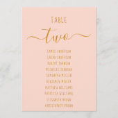 Roze Gouden Script Moderne Eenvoudige Zitplaatskaa (Voorkant)