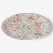 Roze Gouden Shabby-Chic Bruiloft Papieren Bordje (Gekanteld)