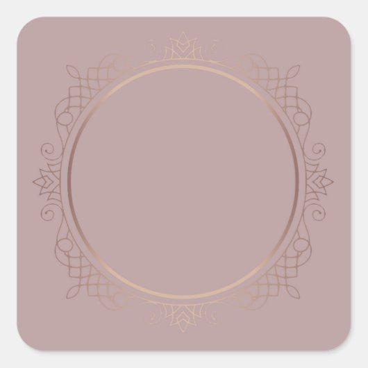 Roze Gouden Sjabloon Voeg Tekst Toe Elite Design Vierkante Sticker (Voorkant)