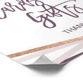 Roze Gouden Slierten Kaarten en Cadeaus Bord Poster (Hoek)