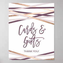 Roze Gouden Slierten Kaarten en Cadeaus Bord Poster