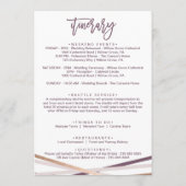 Roze Gouden Slierten Welkomstbrief & Reisprogramma Programmakaart (Achterkant)