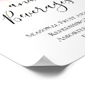 Roze gouden snacks en Drinken Baby shower Sign Poster (Hoek)