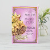 Roze Gouden Sneaker Bal Kaart (Staand voorkant)