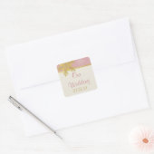 Roze Gouden Sneeuwvlok Winter Bruiloft Stickers (Envelop)