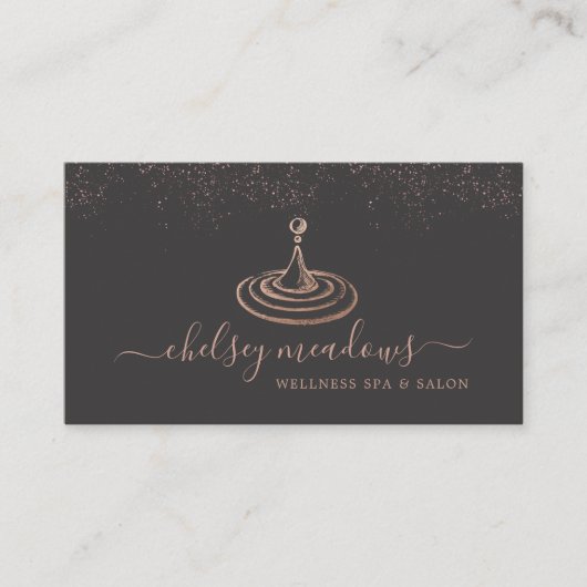 Roze Gouden Spa Logo Visitekaartje (Voorkant)