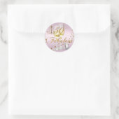 Roze Gouden Sparkle 50 & Fabulous Verjaardag Stick Ronde Sticker (Tas)