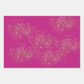 Roze Gouden Sparkle Confetti Verjaardag Inpakpapier Vel (Voorkant 3)