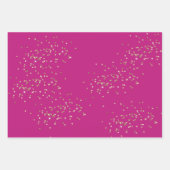 Roze Gouden Sparkle Confetti Verjaardag Inpakpapier Vel (Voorkant)