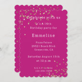 Roze Gouden Sparkle Confetti Verjaardag Kaart (Voorkant / Achterkant)