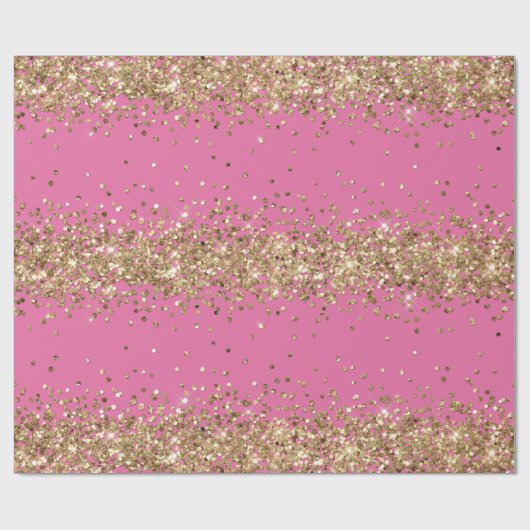 Roze Gouden Sparkle Glitter Cadeaupapier (Vlak)