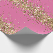 Roze Gouden Sparkle Glitter Cadeaupapier (Hoek)