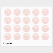 Roze & Gouden Spatten Moderne Bruidsdouche Ronde Sticker (Vel)