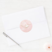 Roze & Gouden Spatten Moderne Bruidsdouche Ronde Sticker (Envelop)