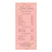 Roze Gouden Specks Nail Salon prijslijst Reclamekaart (Voorkant)