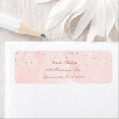 Roze & Gouden Spetter Moderne Bruidsdouche Etiket (Insitu)