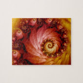 Roze Gouden Spiraal Bloem Legpuzzel (Horizontaal)