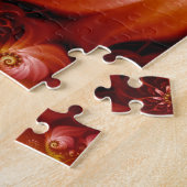 Roze Gouden Spiraal Bloem Legpuzzel (Zijkant)