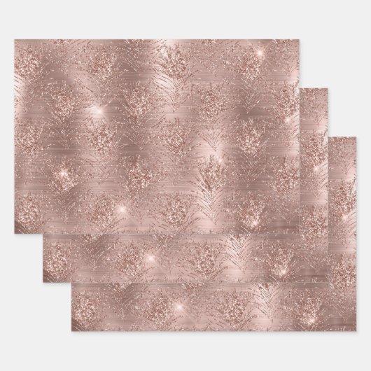 Roze gouden sprankel glitter trendy cadeau voor ha inpakpapier vel (Set)