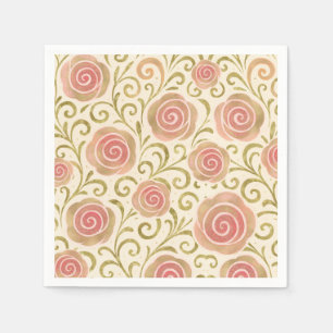 Roze & Gouden Sprookjesboek Prinsessenrozen Servet