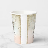 Roze Gouden Sprookjeskasteel Verjaardag Papieren Bekers (Links)