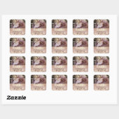 Roze Gouden Ster Foto Bedankt Vierkante Sticker (Vel)
