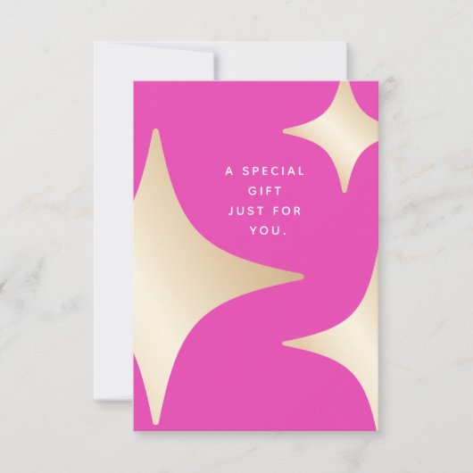 Roze gouden sterren Cadeaubon (Voorkant)