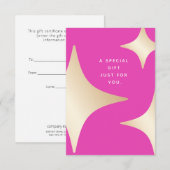 Roze gouden sterren Cadeaubon (Voorkant / Achterkant)