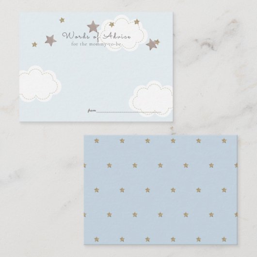 Roze gouden sterren en wolken advies informatiekaartje (Voorkant / Achterkant)