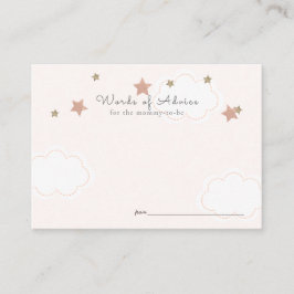 Roze gouden sterren en wolken advies informatiekaartje