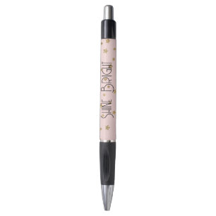 Roze Gouden Sterren Pen