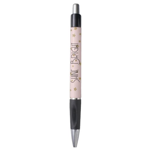 Roze Gouden Sterren Pen (Voorkant Verticaal)